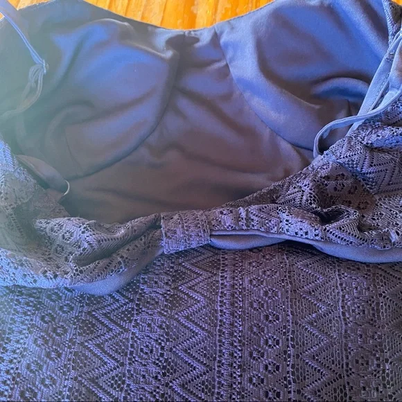 🌊 No Boundaries, Size Large (11-13), Color Navy Blue, Lace Like Dress - Picture 6 of 14